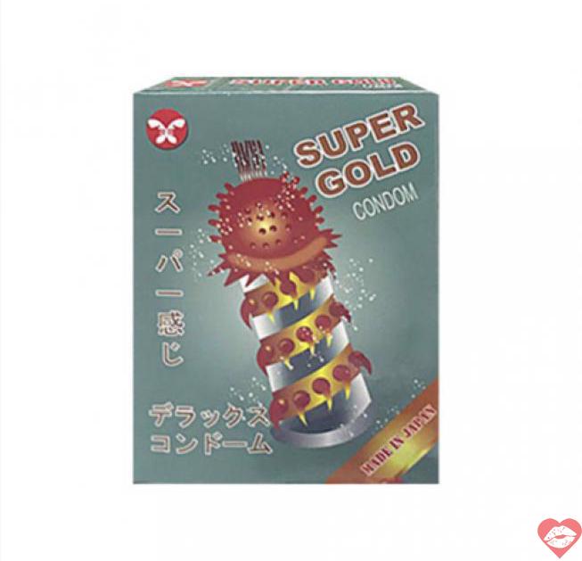  Shop bán Bao cao su Super Gold - Gân và gai siêu lớn - Hộp 2 cái  hàng mới về