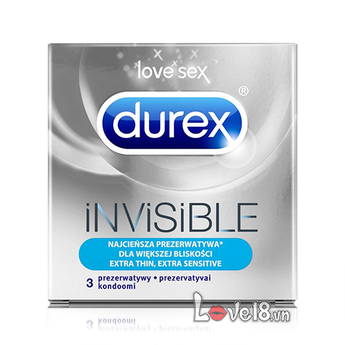  Bảng giá Bao Cao Su Siêu Mỏng Durex Invisible – Hộp 3 Cái chính hãng
